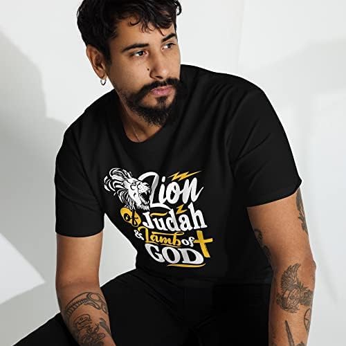 Man wearing the Lion of Judah, Lamb of God T-shirt